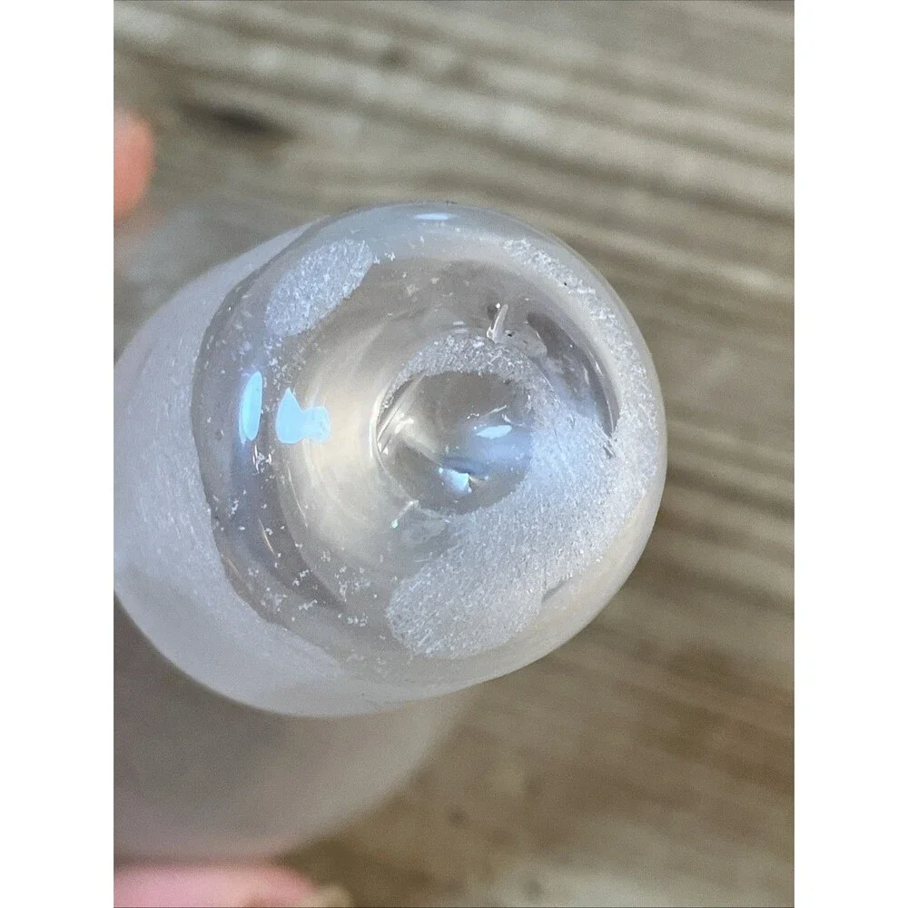 Vintage Clear Ball Hand Blown Glass Bottle Decanter Stopper Replacement 5.5”